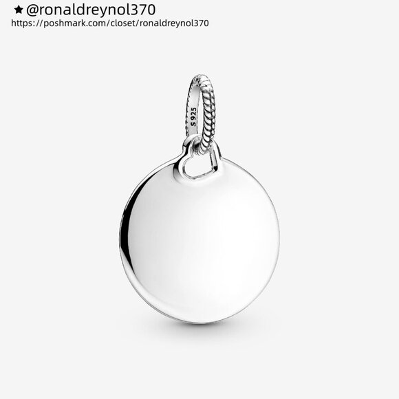 Pandora Engravable Round Tag Pendant - Picture 1 of 5